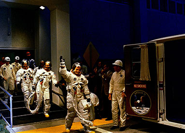 Apollo 11 crew readying for departure
